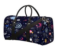Borsone da viaggio con pianeti dello spazio esterno, borsa sportiva da palestra, borsa pieghevole per la notte, borsa da viaggio per donne e uomini, Pianeti dello Spazio Esterno, 17.4(L) x 8.3(W) x