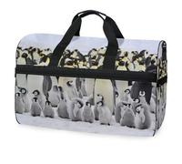 Borsone da viaggio con pinguini antartici, per uomini, donne, ragazzi, ragazze, adolescenti, borsa da palestra oversize con scomparto per scarpe, per la notte, il fine settimana, yoga, allenamento,