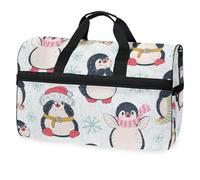 Borsone da viaggio con pinguini carini, per uomini, donne, ragazzi, ragazze, adolescenti, borsa da palestra oversize con scomparto per scarpe, per la notte, il fine settimana, yoga, allenamento, borsa