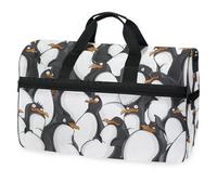 Borsone da viaggio con pinguini carini, per uomini, donne, ragazzi, ragazze, adolescenti, borsa sportiva oversize con scomparto per scarpe, per la notte, il fine settimana, yoga, allenamento, borsa da