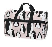 Borsone da viaggio con pinguini per uomini, donne, ragazzi, ragazze, adolescenti, borsa da palestra oversize con scomparto per scarpe, per la notte, il fine settimana, yoga, allenamento, borsa da