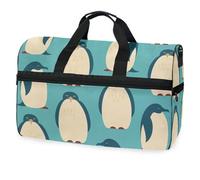 Borsone da viaggio con pinguini, per uomini, donne, ragazzi, ragazze, adolescenti, borsa da palestra oversize con scomparto per scarpe, per la notte, il fine settimana, yoga, allenamento, borsa da