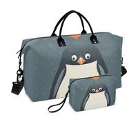 Borsone da viaggio, con pinguino a forma di cuore, borsa da palestra con borsa portaoggetti, borsa per la notte, per uomini e donne, viaggi, sport, yoga, Multicolore, Taglia unica