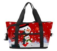 Borsone da viaggio con pinguino natalizio e fiocco di neve, borsa da viaggio espandibile per il fine settimana, impermeabile, per sport, palestra, ospedale, Multicolore 4., taglia unica, Borsone da