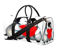Borsone da viaggio con pinguino, per donne, uomini, bambini, ragazze, ragazzi, con stampa pinguino e cuore, 22,7 l, borsa a tracolla per sport, palestra, viaggi, Colore, 22.7 L, Organizer per borse