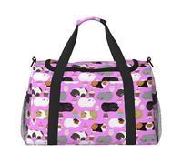 Borsone da viaggio con porcellini d'India e cupcakes, borsa per il fine settimana, borsa a mano, per allenamento, sport, ospedale