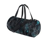 Borsone da viaggio con ragnatela blu e nero, per Halloween, da portare con sé, per weekender, per la notte, multifunzionale