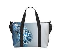 Borsone da viaggio con riccioli natalizi sulle palline, per sport, palestra, yoga, weekend, pernottamento, Nero, One Size