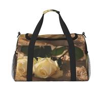Borsone da viaggio con rose romantiche, grande, pieghevole, impermeabile, per la notte, spiaggia, piscina, sport, palestra