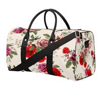 Borsone da viaggio con rose rosse, borsa da palestra con fiore rosa, borsa da palestra pieghevole, borsa per la notte, borsa da viaggio per donne e uomini, Rosa rossa., 17.4(L) x 8.3(W) x 9.5(H) inch