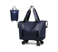 Borsone da viaggio con ruote, ruote rimovibili per un facile trasporto, design spazioso, ideale per palestra, militari e viaggi avventurosi, Blu scuro