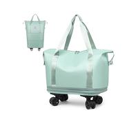 Borsone da viaggio con ruote, ruote rimovibili per un facile trasporto, design spazioso, ideale per palestra, militari e viaggi avventurosi, Verde