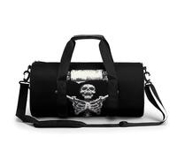 Borsone da viaggio con scheletro che regge la carta igienica divertente grande borsa da palestra leggera, Stile:, 17.7in/9in/9in
