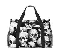 Borsone da viaggio con scheletro di Halloween, teschio, fantasmi, palestra, pernottamento, weekender, borsa per uomo e donna, leggera, bagaglio a mano per allenamento e vacanze