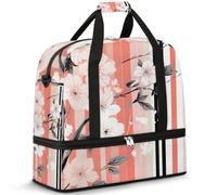 Borsone da viaggio con scomparto per scarpe e custodia trolley, Art Line Sakura, borsa sportiva da palestra, pieghevole, per donne e uomini, Nero