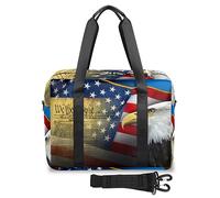 Borsone da viaggio con simboli patriottici americani per donne e uomini America Weekend Borse da notte 32 L Large Holdall Tote Borsa da cabina per sport palestra yoga, Colore, 32 L, Organizer per