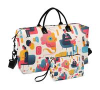 Borsone da viaggio, con simbolo delle persone, borsa da palestra con borsa portaoggetti, borsa per la notte, per uomini e donne, viaggi, sport, yoga, Multicolore, Taglia unica