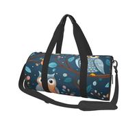 Borsone da viaggio con simpatici gufi sui rami, borsa da palestra per uomini e donne, borsone sportivo, bagaglio a mano per viaggi di fine settimana, lavoro, campeggio