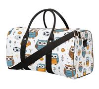 Borsone da viaggio con simpatico gufo, borsa da palestra pieghevole con gufi in stile cartone animato, borsa da palestra pieghevole, borsa da viaggio per donne e uomini, Simpatico gufo., 17.4(L) x