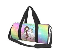 Borsone da viaggio con sirena e piccolo unicorno Borsone da palestra Bagaglio sportivo Borsa da viaggio grande Borsa da fine settimana per uomo e donna