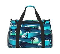 Borsone da viaggio con skateboard con palme Onda Borsa da viaggio Weekend Borsa Weekender Pernottamento Borsa a mano Allenamento Sport Ospedale