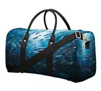 Borsone da viaggio con squalo in stile oceano, per donne, uomini, ragazze, ragazzi, fine settimana, 22,7 l, borsa da cabina per sport, palestra, yoga, Colore, 22.7L, Organizer per borse