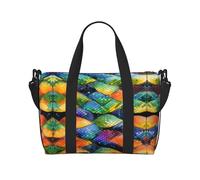 Borsone da viaggio con squame di pesce arcobaleno, leggero, da portare con sé, per uomini e donne, borsa impermeabile per la notte in palestra