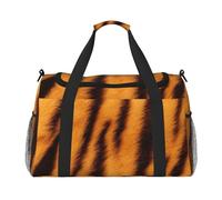 Borsone da viaggio con stampa a righe tigre, ampio spazio, elegante, con cerniera impermeabile, per aeroplano e palestra