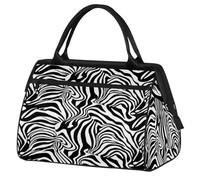 Borsone da viaggio con stampa a righe zebrate, per donne, uomini, bambini, ragazzi, ragazze, weekend, pernottamento, borsone da 24 l, borsa da cabina per sport, palestra, yoga, Colore, Grande,