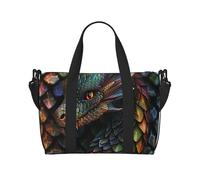 Borsone da viaggio con stampa a scaglie di drago, per uomo e donna, grande borsa da palestra resistente all'acqua, borsa da palestra per il fine settimana con tracolla