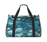 Borsone da viaggio con stampa a squame di pesce oceano ampio spazio borsa da viaggio 50 x 33 x 25,9 cm elegante tote per palestra