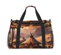 Borsone da viaggio con stampa a tema tribù esotica, per uomini e donne, borsa da viaggio pieghevole e spaziosa borsa da viaggio per riporre articoli da toeletta, articoli personali, nero, L, Nero , L