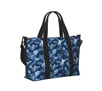 Borsone da viaggio con stampa aeronautica mimetica blu navy per donne, articolo personale durante la notte, weekender, sport, borsa da palestra per uomo e donna