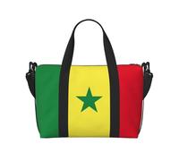 Borsone da viaggio con stampa bandiera del Senegal Weekender per donne, borsa leggera da portare a mano, borsa per oggetti personali, Nero , Taglia unica