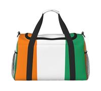 Borsone da viaggio con stampa bandiera della Costa d'Avorio Weekender Pernottamento Borsa da viaggio per donne uomini palestra bagaglio bagaglio a mano, Nero , Taglia unica