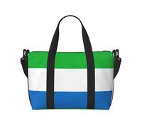 Borsone da viaggio con stampa bandiera della Sierra Leone, borsa da viaggio da donna, borsa leggera da portare a mano, borsa per oggetti personali, Nero , Taglia unica