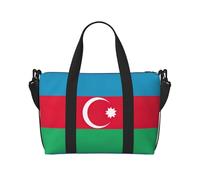Borsone da viaggio con stampa bandiera dell'Azerbaigian Weekender per le donne,Borsa da trasporto leggera,Borsa per oggetti personali, Nero , Taglia unica