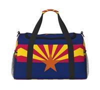 Borsone da viaggio con stampa bandiera dello stato dell'Arizona, ampio spazio, borsa da viaggio a mano di grande capacità, per il fine settimana dell'aereo
