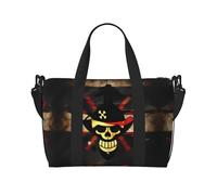 Borsone da viaggio con stampa bandiera pirata Weekender per donne, borsa leggera da portare a mano, borsa per oggetti personali, Nero , Taglia unica