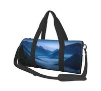 Borsone da viaggio con stampa blu nebbia, borsa da palestra pieghevole per il fine settimana durante la notte, borsa da donna, grande borsa da cabina per sport e viaggi
