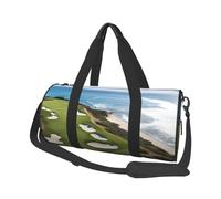 Borsone da viaggio con stampa campo da golf, borsa da palestra pieghevole, borsa da palestra per pernottamento e fine settimana da donna, grande borsa da cabina per sport e viaggi, Nero , Taglia unica