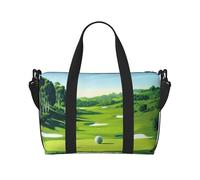 Borsone da viaggio con stampa campo da golf, per uomo e donna, grande borsa da palestra resistente all'acqua con tracolla