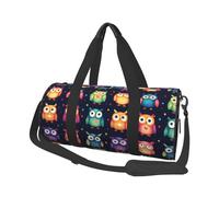Borsone da viaggio con stampa colorata con gufo dei cartoni animati, borse sportive da palestra per donne e uomini, borse da viaggio per oggetti personali durante la notte
