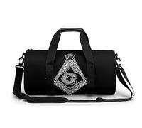 Borsone da viaggio con stampa con segno della massoneria, borsa sportiva da palestra, borse da viaggio leggere per uomo e donna, Stile:, 17.7in/9in/9in, MHXYZHW