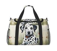 Borsone da viaggio con stampa dalmata per uso quotidiano, borsa da viaggio di grande capacità, borsa funzionale alla moda, nero, Taglia unica