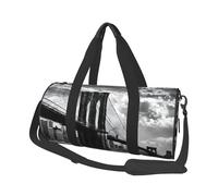 Borsone da viaggio con stampa del ponte di Brooklyn, borsa da palestra pieghevole per il fine settimana durante la notte, borsa da donna, grande borsa da cabina per sport e viaggi, Nero , Taglia unica