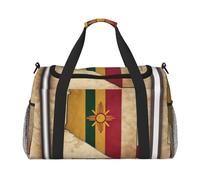 Borsone da viaggio con stampa della bandiera del New Mexico map03, borsa da palestra da donna, borsa da viaggio, borsa da viaggio, borsa organizer per la notte, nero, Taglia unica