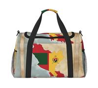 Borsone da viaggio con stampa della bandiera di Timor Est Map02, borsa da palestra da donna, borsa da viaggio, borsa da viaggio per la notte, organizer, nero, Taglia unica