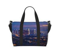 Borsone da viaggio con stampa dello skyline di Los Angeles, per uomo e donna, grande borsa da palestra resistente all'acqua, borsa da palestra con tracolla