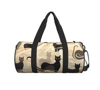 Borsone da viaggio con stampa di alcuni gatti, borsa da viaggio carina borsa da weekender, grande borsa per la notte, borsa da palestra per viaggi di lavoro, Nero , Taglia unica